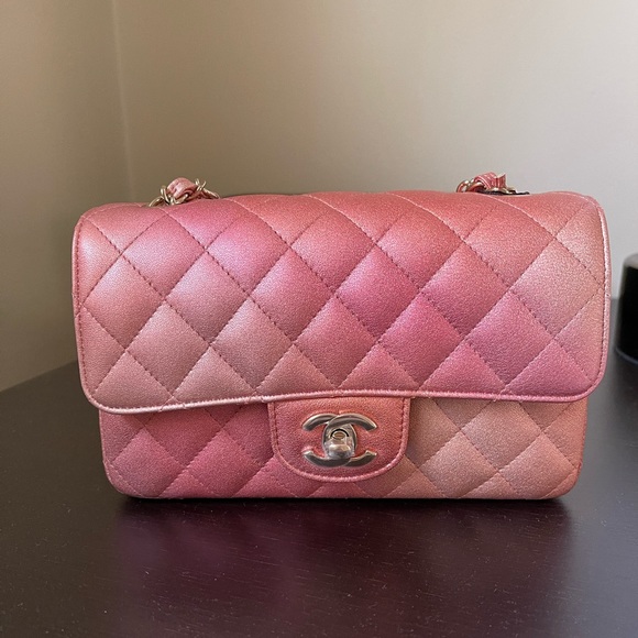 CHANEL Handbags - 21S Mini Rectangular in Ombré Metallic Lambskin Pink